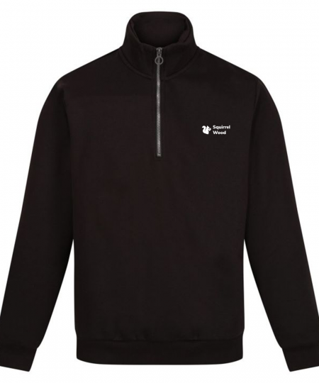 Squirrel Wood 1/4 Zip Black